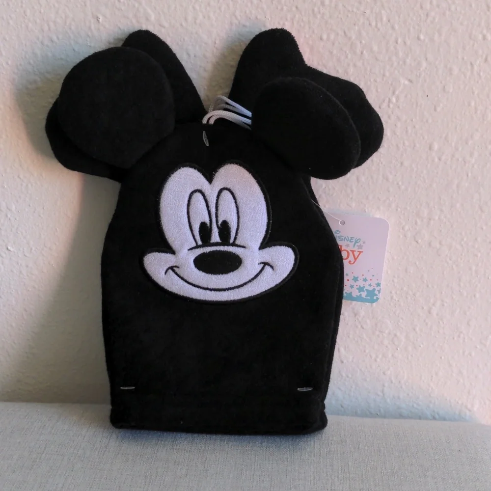 Disney Baby Micky And Minnie Mouse Baby Wash Mits Pack Of 2 Black, White, Red